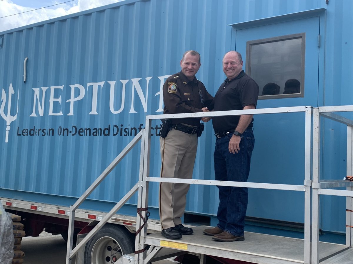 Neptune Provides MTU to Fort Bend County Sheriff to Help Fight COVID19. MTU Manufactures up to 25,000 gallons of Bleach per Day.